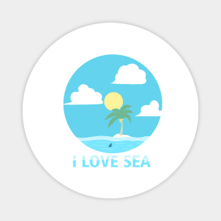 beach sea scene cartoon Magnet